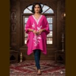 Pretty Pink And White Kaftan.