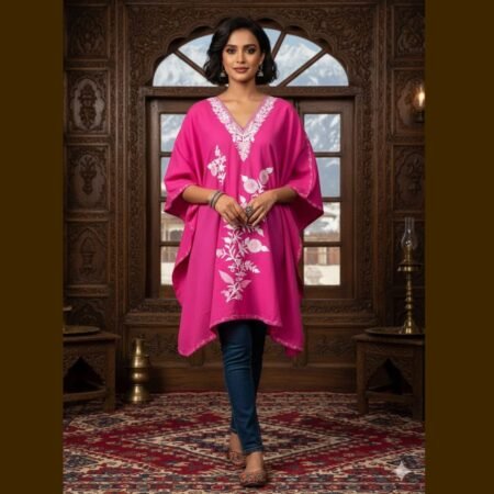 Pretty Pink And White Kaftan.