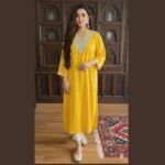 Yellow Pheran with Silver Tilla Dozi – Sustainable Cotton | Customisable
